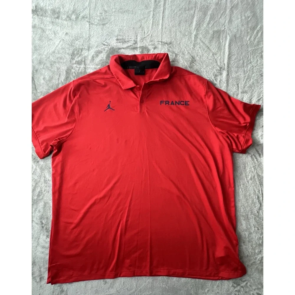 Jordan Mens Shirt XL Red France Team Jumpman Short Sleeve Dri-FIT